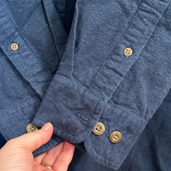 Red Head Button Down Flannel Shirt Mens Large Outdoor Work Blue Long Sleeve Fall - Picture 4 of 11